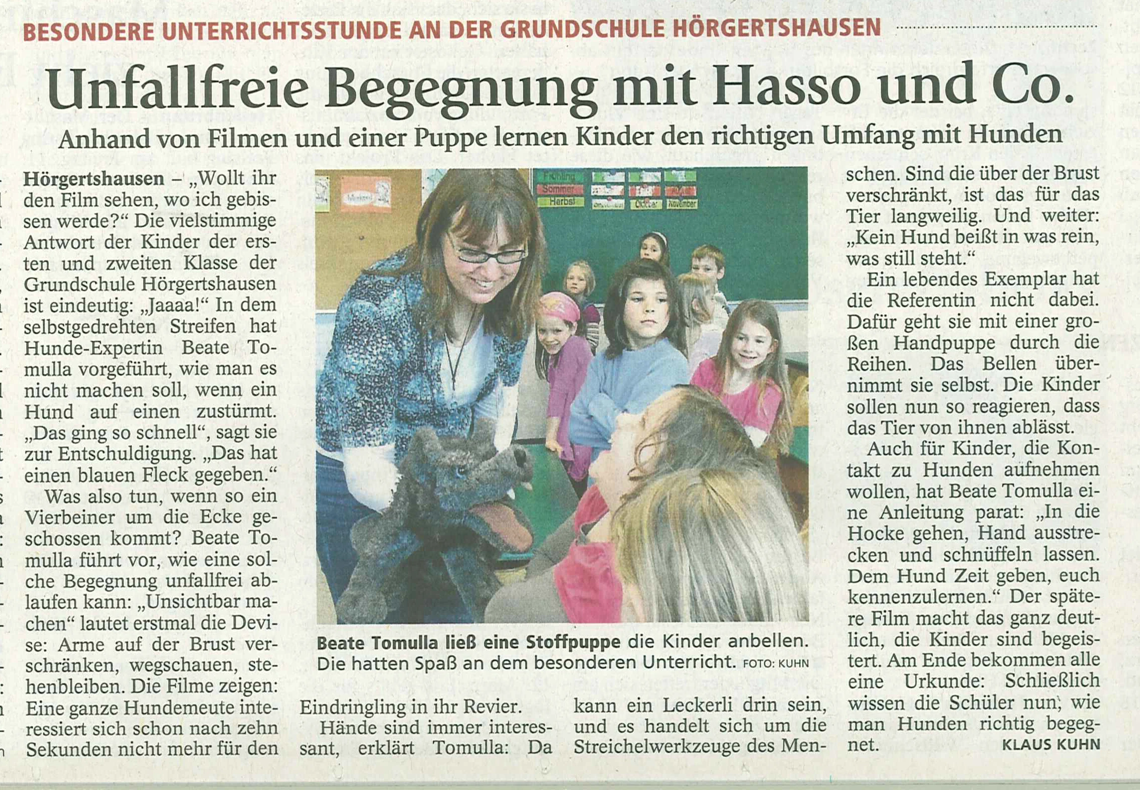 Bericht im Freisinger Tagblatt über WUFF-Projekt an einer Schule aus dem Jahr 2011