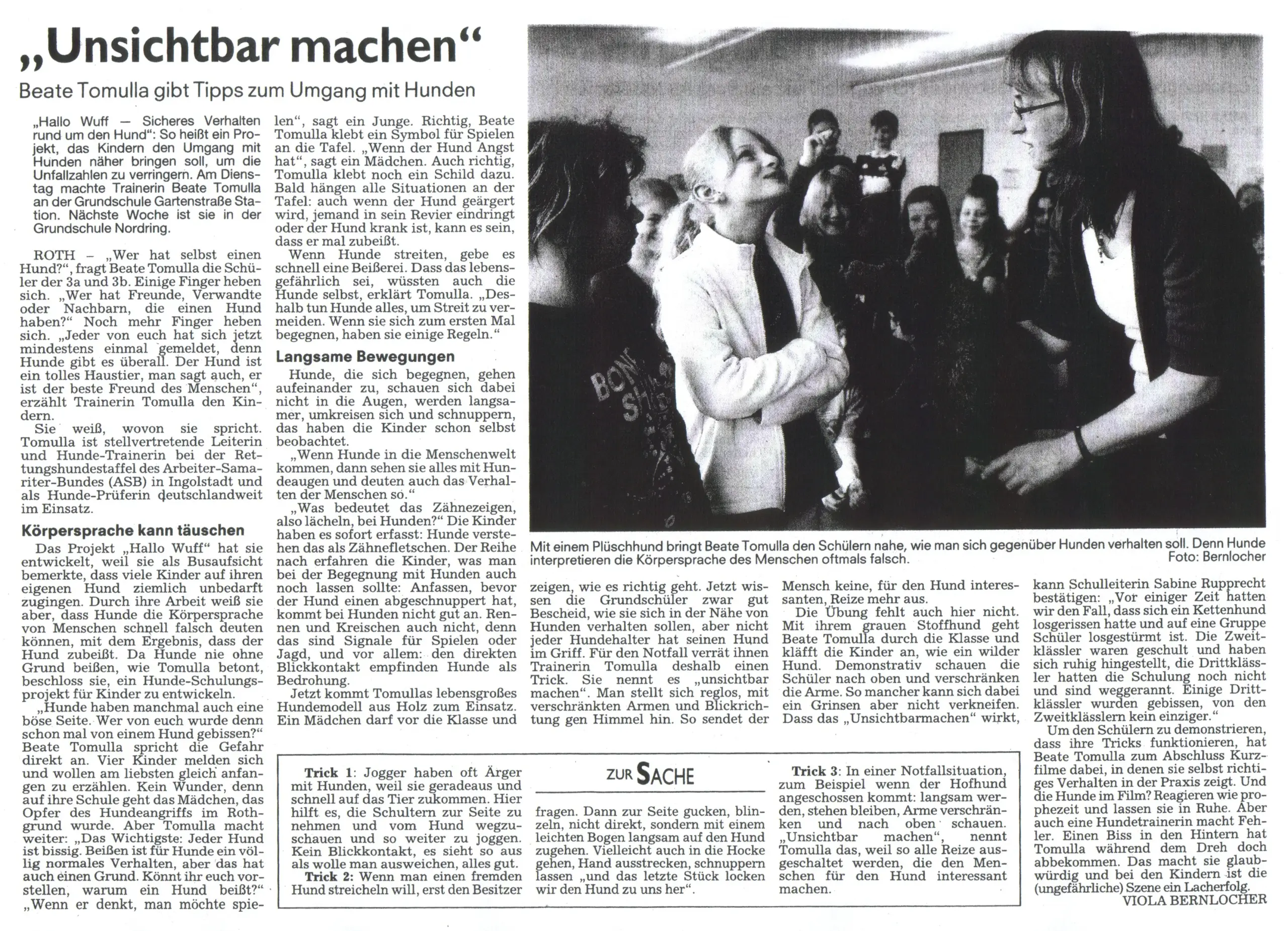 Zeitung Roth Bericht WUFF Projekt an Schule