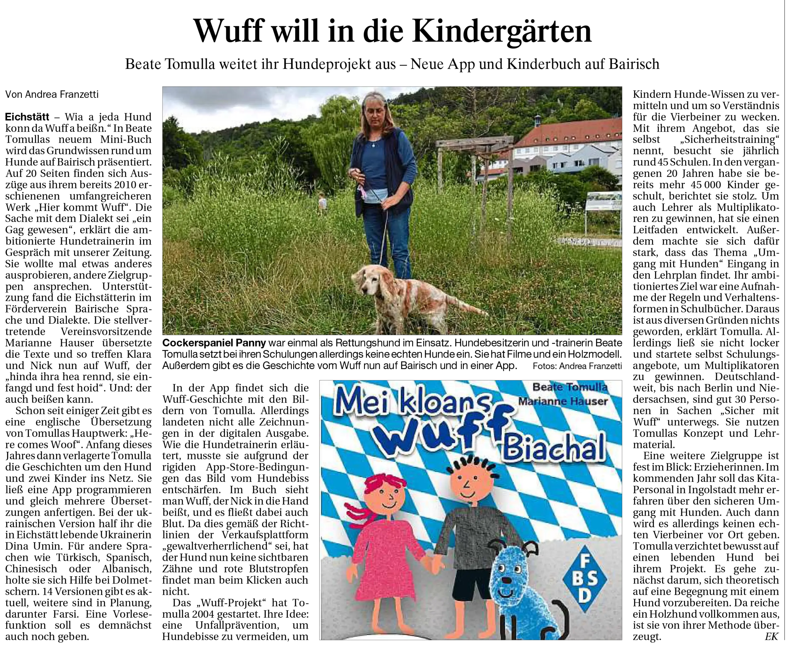 2025 Eichstätter Kurier WUFF Projekt im Kindergarten