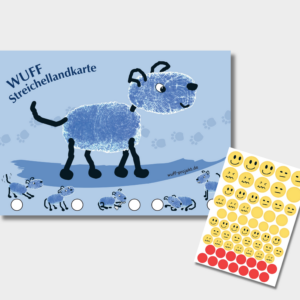 WUFF-Streichellandkarte mit Haftstickern